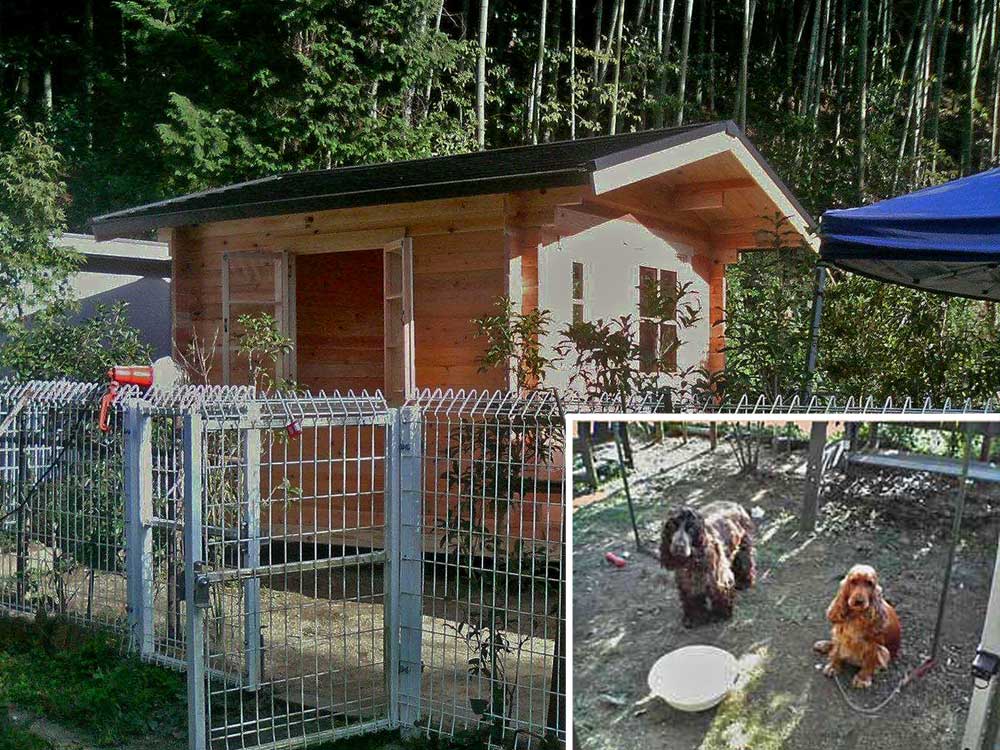 犬小屋ログハウス施工例